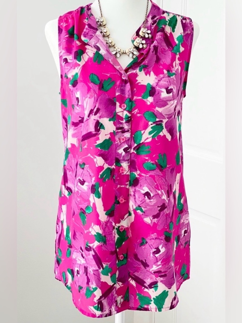 J. Crew Floral Sleeveless Blouse 8